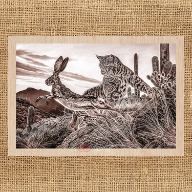 LEOPARD HUNTING A RABBIT pyroprinter and laser-ready files 3DWave.us